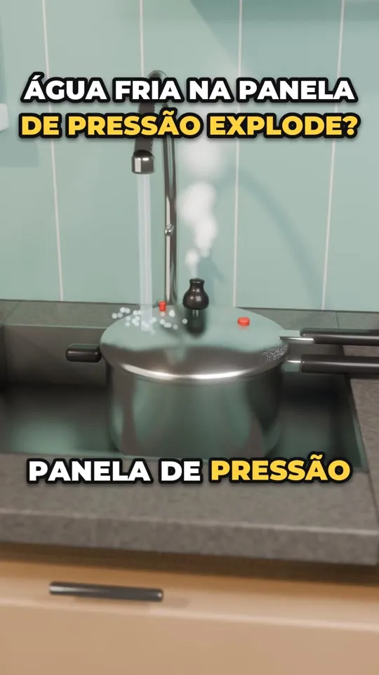 Abertura do vídeo: água fria na panela de pressão explode?